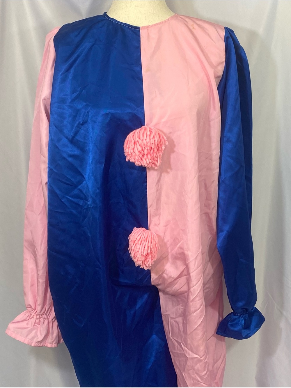 Vintage Pink and Blue Two Tone Clown Costume Adult Size Halloween